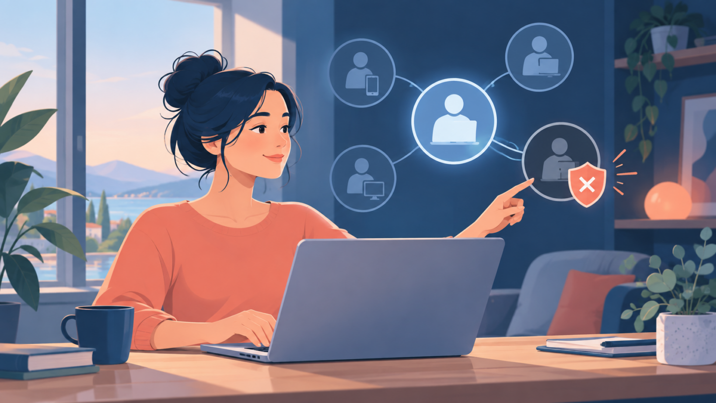 Personne reprenant le contrôle de son compte Facebook et fermant une session inconnue